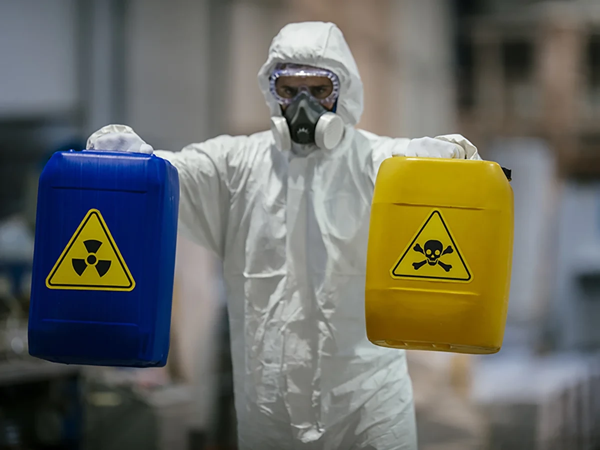 Biohazard cleanup technicians in protective equipment at a remediation scene in Punta Gorda, FL near 33951